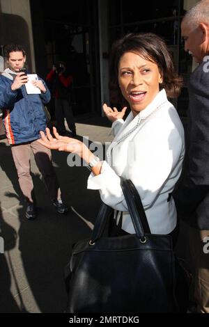 Lindsay Lohan's attorney, Shawn Chapman Holley, talks to the press after representing Lindsay in the case against her for violation of probation. Lindsay was found not to be in violation of her probation. Los Angeles, CA. 3/16/09. Stock Photo