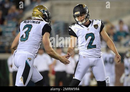 Jacksonville Jaguars kicker Jason Myers 2 is congratulated by