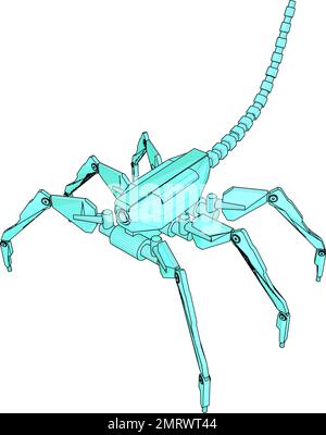 Spider Robot Android Vector 01. Illustration Isolated On White Background. A Vector Illustration Of Robot Spider. Stock Vector