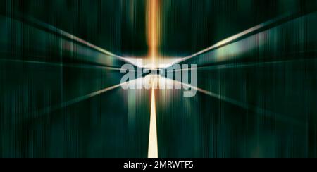 abstract science fiction background with light and tunnel, dynamic motion effect Stock Photo