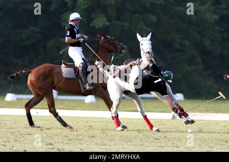 Polo teams compete in the Mediolanum Cup Tournament at the Blu Team Sport Club. Novara, Italy. 9/21/08. Stock Photo