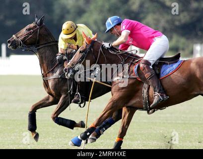 Polo teams compete in the Mediolanum Cup Tournament at the Blu Team Sport Club. Novara, Italy. 9/21/08. Stock Photo