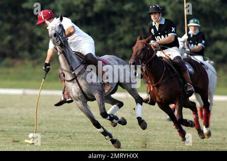 Polo teams compete in the Mediolanum Cup Tournament at the Blu Team Sport Club. Novara, Italy. 9/21/08. Stock Photo