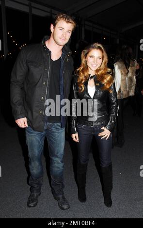 Elsa Pataky and husband, 'Thor' star Chris Hemsworth at Mercedes-Benz Fashion Week events on day three of the influential occasion that runs from February 10th to the 17th. New York, NY. 02/12/11. Stock Photo