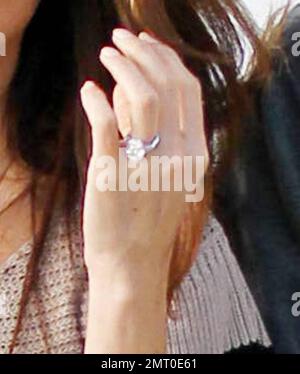 Mezhgan Hussainy, makeup artist and future wife of music producer Simon Cowell, shops at a MAC Cosmetics store on Robertson Blvd.  Hussainy, who got engaged to Cowell in February, showed off her large diamond ring. Los Angeles, CA. 05/29/10. Stock Photo