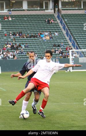 Gilles Marini and Donald Faison take part in a celebrity soccer game to raise funds for the Mia Hamm Foundation which supports patients and their families who benefit from bone marrow transplants. The event was hosted by Mia Hamm and Nomar Garciaparra. Los Angeles, CA. 1/16/10.   . Stock Photo