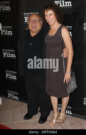 Danny DeVito and Rhea Perlman at the Santa Barbara Film Festival honoring Michael Douglas with the Kirk Douglas Award for excellence in film. Santa Barbara, CA. 13th October 2011. Stock Photo