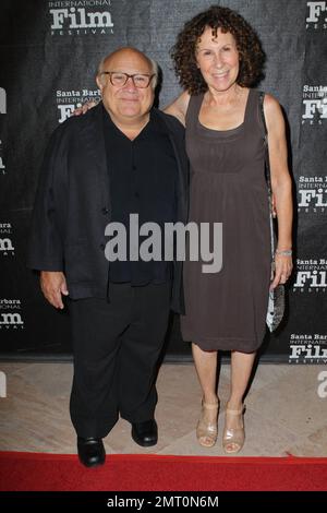 Danny DeVito and Rhea Perlman at the Santa Barbara Film Festival honoring Michael Douglas with the Kirk Douglas Award for excellence in film. Santa Barbara, CA. 13th October 2011.   .  Tel: 305 542 9275 or 954 698 6777. Stock Photo