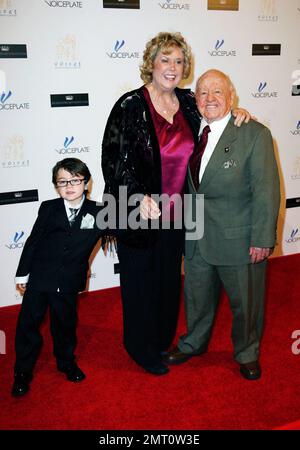 Mickey Rooney and wife Jan arrive at the Beverly Hilton Hotel for 'Forever Michael', a memorial event to celebrate the life of legendary pop singer Michael Jackson who unexpectedly past away on June 25, 2009 from heart failure, shocking fans, family and friends alike. Los Angeles, CA. 06/26/10. Stock Photo