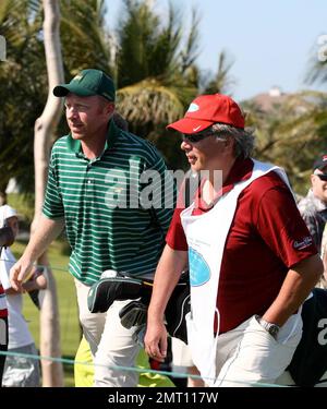 Exclusive!! Tennis great Boris Becker plays on day four of The Michael Jordan Celebrity Invitational golf tournament held at the luxurious One and Only Ocean Club Golf Course on Paradise Island. The MJCI organization brings in an incredible array of talent from the worlds of sport and entertainment to compete on the course and participate in various events for charity in this annual event.  In it's seventh year the charity has raised over $4 million for several deserving causes.  More than $500, 000 will be donated to this yearÕs charities including the Butch Kersner Summit Foundation, Make-A- Stock Photo
