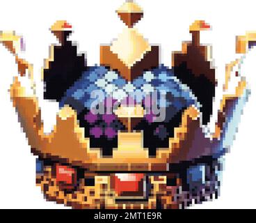 A medieval-style crown made of iron with spikes and engravings Stock Vector