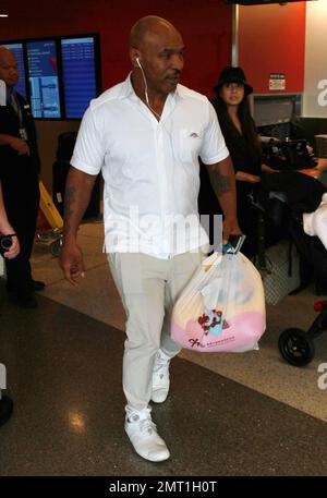 Mike Tyson is spotted at LAX Airport in Los Angeles, CA. May 17, 2015. Stock Photo