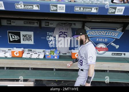 Colorado Rockies' Charlie Blackmon stands in the dugout before a baseball  game against the Pittsburgh Pirates in Pittsburgh, Tuesday, May 9, 2023.  (AP Photo/Gene J. Puskar Stock Photo - Alamy