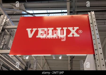 Bordeaux , Aquitaine  France - 20 01 2023 : VELUX logo text and brand sign roof windows add fresh air and daylight in home living space and improve in Stock Photo
