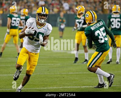 Green Bay Packers' Michael Clark runs a drill during NFL football training  camp Thursday, July 27, 2017, in Green Bay, Wis. (AP Photo/Morry Gash Stock  Photo - Alamy