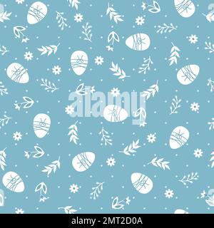 Lovely easter seamless pattern, cute doodle eggs, great for textiles, banners, wallpaper, wrapping Stock Vector