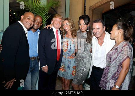 EXCLUSIVE!! Donald Trump celebrates Sol Kerzner's birthday with Heather Kerzner at a private party at the Coronation Ball after the Miss Universe pageant at Atlantis on Paradise Island in the Bahamas. 8/23/09. Stock Photo