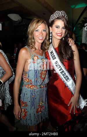 EXCLUSIVE!! Donald Trump celebrates Sol Kerzner's birthday with Heather Kerzner at a private party at the Coronation Ball after the Miss Universe pageant at Atlantis on Paradise Island in the Bahamas. 8/23/09. Stock Photo