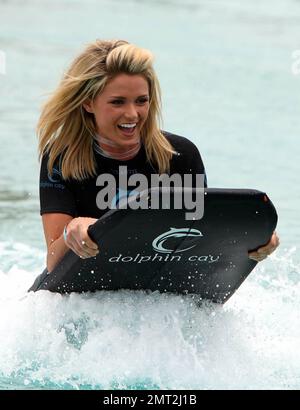 Exclusive!!  Miss Oklahoma Lindsey Jo Harrington at Dolphin Cay at Atlantis, Paradise Island in the Bahamas 06/13/08. Stock Photo