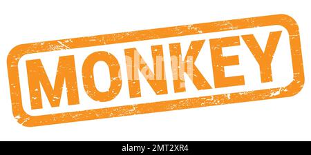 MONKEY text written on orange rectangle stamp sign. Stock Photo
