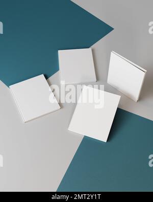 3d illustration of blank books cover on abstract background Stock Photo