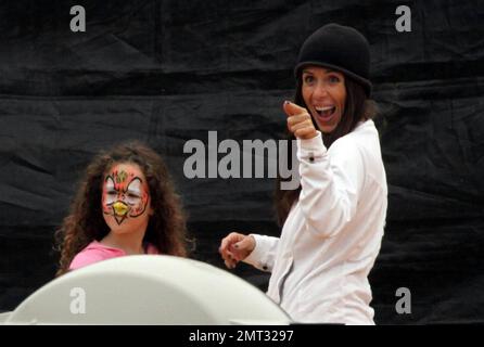 Soleil Moon Frye shops for ther perfect pumpkin with her husband Jason Goldberg and their two daughters, Poet and Jagger at Mr Bones Pumpkin Patch in West Hollywood, CA. 10/16/10 Stock Photo