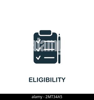 Eligibility icon. Monochrome simple sign from common tax collection ...