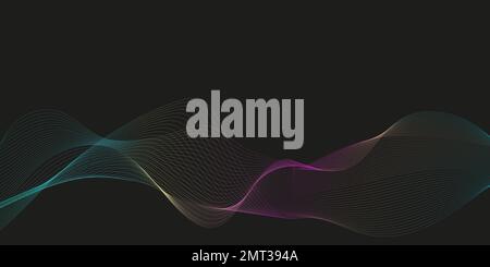 A wave of the many rainbow-colored lines Stock Photo