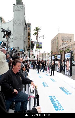 'Snow' falls at the premiere of 20th Century Fox's 'Mr. Popper's Penguins' held at Grauman's Chinese Theatre on June 12, 2011 in Hollywood, California. 6/12/11 Stock Photo