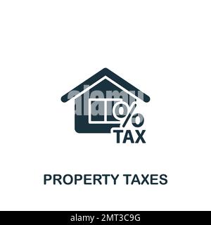 Property taxes icon. Monochrome simple sign from common tax collection. Property taxes icon for logo, templates, web design and infographics. Stock Vector