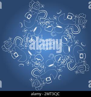 Abstract sketch in the shape of a snowflake for St. Patricks Day Stock Vector