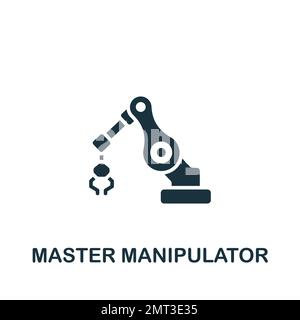 Master manipulator icon. Monochrome simple sign from construction instruments collection. Master manipulator icon for logo, templates, web design and Stock Vector