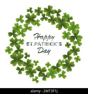 st patricks day square banner clover ring gradient vector Stock Vector