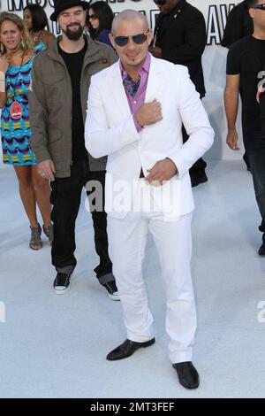 Rapper Pitbull (Armando Perez) arrives at the 2010 MTV Video Music Awards held at the Nokia Theatre. Los Angeles, CA. 09/12/10. Stock Photo