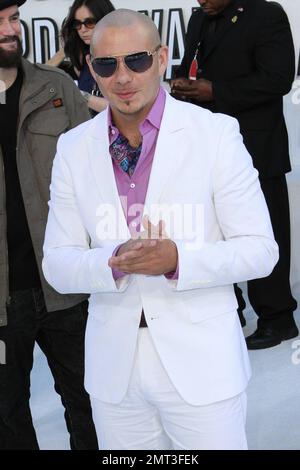 Rapper Pitbull (Armando Perez) arrives at the 2010 MTV Video Music Awards held at the Nokia Theatre. Los Angeles, CA. 09/12/10. Stock Photo