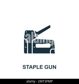 Staple gun icon. Monochrome simple sign from construction instruments collection. Staple gun icon for logo, templates, web design and infographics. Stock Vector