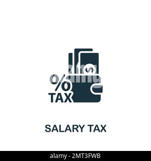 Salary tax icon. Monochrome simple sign from common tax collection. Salary tax icon for logo, templates, web design and infographics. Stock Vector