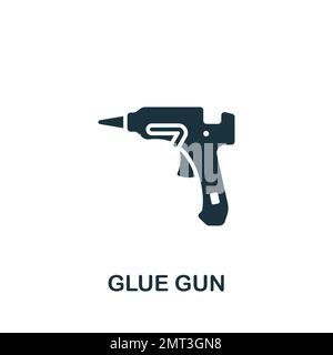 Glue gun icon. Monochrome simple sign from construction instruments collection. Glue gun icon for logo, templates, web design and infographics. Stock Vector