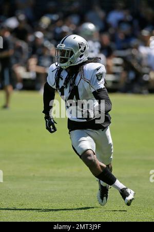 Oakland Raiders wide receiver Keon Hatcher (14) celebrates with