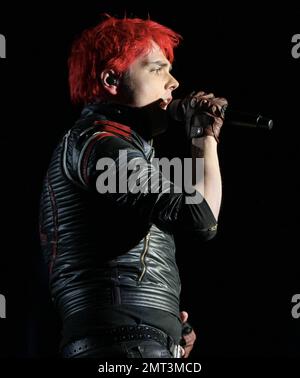 My Chemical Romance and front man Gerard Way perform at Day One of the Reading Festival 2011. Reading, UK. 26th August 2011. Stock Photo