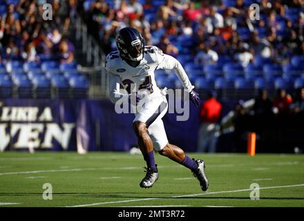 Baltimore Ravens cornerback Brandon Stephens (21) defends against the New  York Giants during an NFL football game Sunday, Oct. 16, 2022, in East  Rutherford, N.J. (AP Photo/Adam Hunger Stock Photo - Alamy