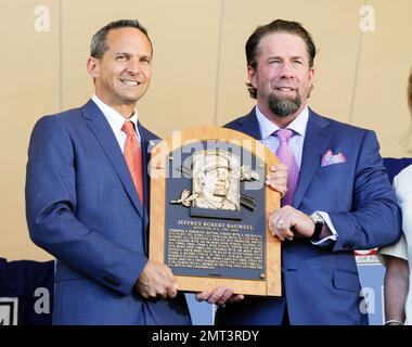 Baseball Hall of Fame inductee Larry Walker speaks during an induction  ceremony at the Clark Sports Center on Wednesday, Sept. 8, 2021, in  Cooperstown, N.Y. (AP Photo/Hans Pennink Stock Photo - Alamy