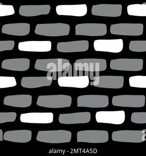 Colorful brick seamless pattern vector. Vector illustration in flat style on black background. Stock Vector