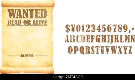 Grunged wanted paper template vector illustration ( text editable ) Stock Vector