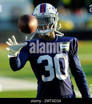 Buffalo Bills safety Bacarri Rambo warms up during an NFL football training  camp in Pittsford, N.Y., Saturday, July 29, 2017. (AP Photo/Adrian Kraus  Stock Photo - Alamy