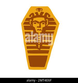 Egypt Sarcophagus Pharaoh vector illustration in flat cartoon style isolated on white background Stock Vector