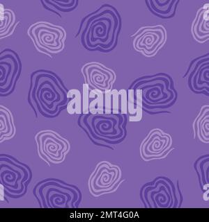 Spirals seamless vector pattern. Vector image on purple background Stock Vector