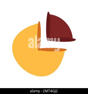 Round chart icon in cartoon flat style isolated on white background Stock Vector