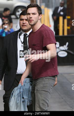 Nicholas Hoult arrives at Jimmy Kimmel Live. Los Angeles, CA. 6th May 2015. Stock Photo