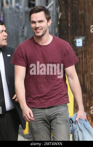 Nicholas Hoult arrives at Jimmy Kimmel Live. Los Angeles, CA. 6th May 2015. Stock Photo